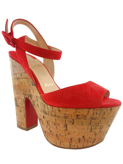 Christian Louboutin Suede Super Dombasle Sandals Size 7.5 NEW-Replica Designer Handbag Store
