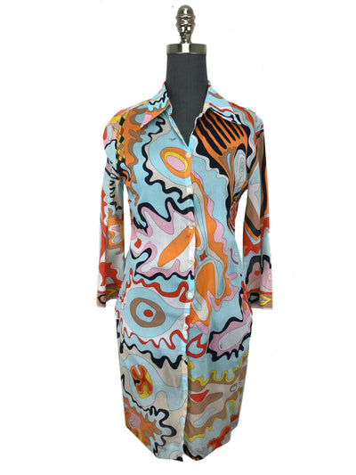 Emilio Pucci Abstract Print Cotton Dress Size S-Replica Designer Handbag Store
