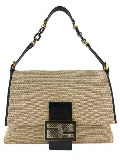 Fendi Big Mama Straw Flap Bag-Replica Designer Handbag Store
