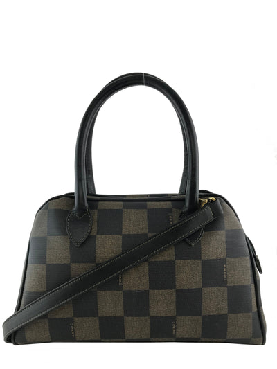 Fendi Checkered Coated Canvas Satchel with Strap-Replica Designer Handbag Store
