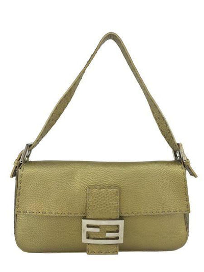 Fendi Metallic Leather Baguette Shoulder Bag-Replica Designer Handbag Store
