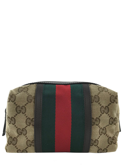 Gucci GG Canvas Web Cosmetic Bag NEW-Replica Designer Handbag Store
