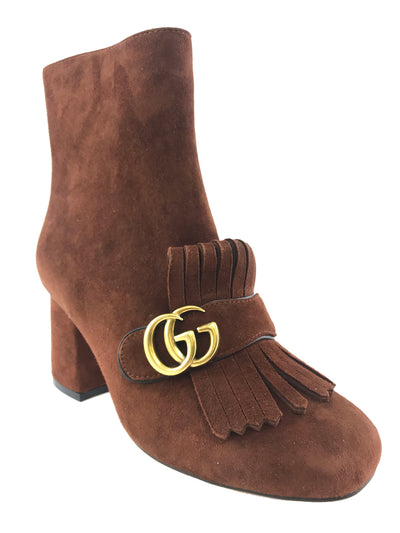 Gucci Marmont GG Suede Block-Heel Ankle Boots Size 9-Replica Designer Handbag Store
