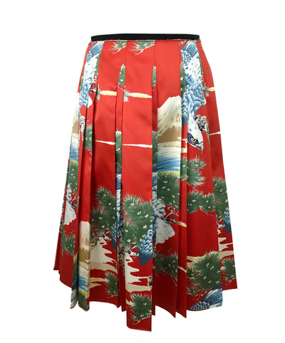 Gucci Oriental Eagle Pleated Silk Skirt Size M-Replica Designer Handbag Store
