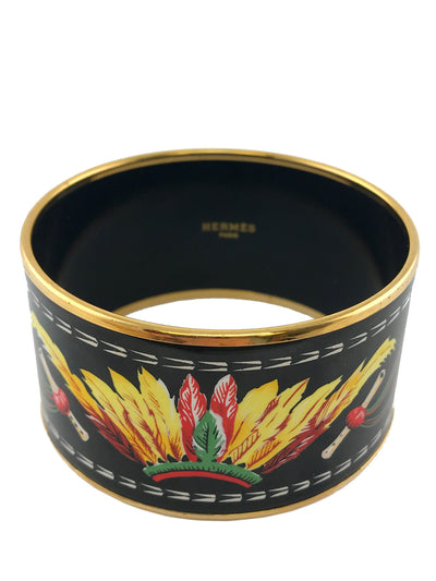 Hermes Brazil Extra Wide Printed Enamel Bracelet 70-Replica Designer Handbag Store
