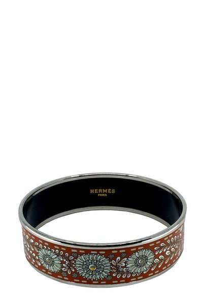 Hermes Flower Printed Enamel Wide Bracelet 70-Replica Designer Handbag Store
