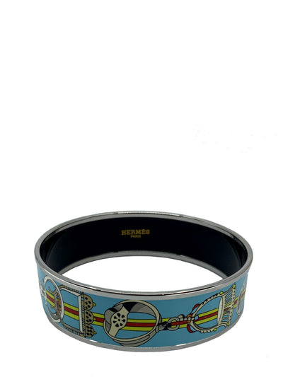 Hermes Horsebit Printed Enamel Wide Bracelet 70-Replica Designer Handbag Store
