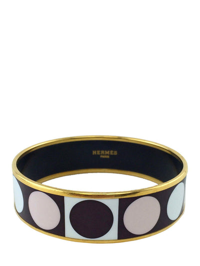 Hermes Printed Enamel Deco Dot Wide Bracelet 70-Replica Designer Handbag Store
