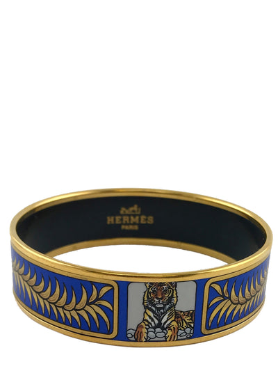 Hermes Printed Enamel Royal Tiger Wide Bracelet 70-Replica Designer Handbag Store
