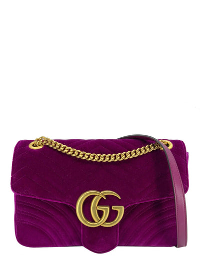 Gucci GG Marmont Matelasse Velvet Medium Shoulder Bag-Replica Designer Handbag Store
