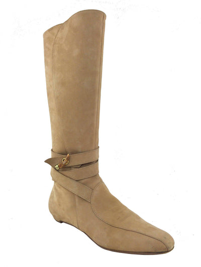 Jimmy Choo Suede Buckle Knee-High Boots Size 8.5-Replica Designer Handbag Store
