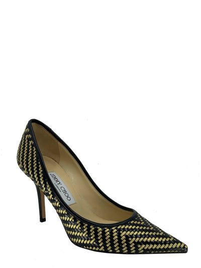 Jimmy Choo Woven leather Abel Pumps Size 7.5-Replica Designer Handbag Store
