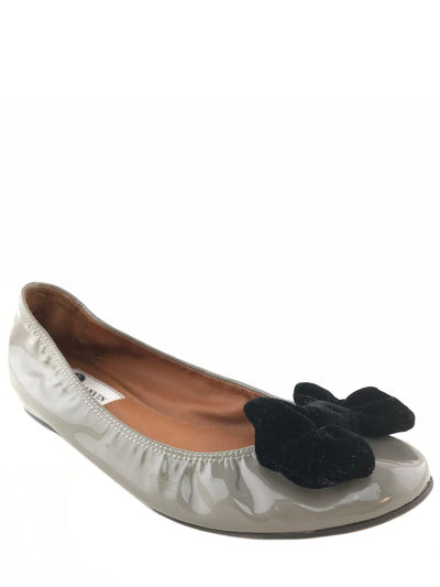 Lanvin Patent Leather Bow-Embellished Ballet Flats Size 8.5-Replica Designer Handbag Store
