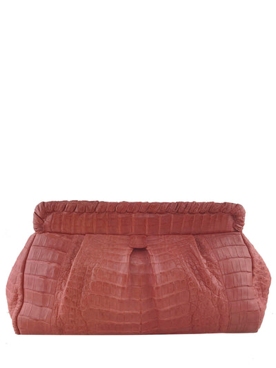 Nancy Gonzalez Crocodile Pleated Oversized Clutch Bag-Replica Designer Handbag Store
