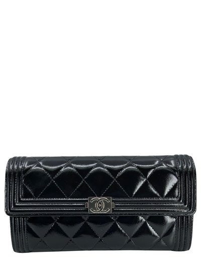 Chanel Quilted Glazed Aged Calfskin Long Boy Flap Wallet-Replica Designer Handbag Store
