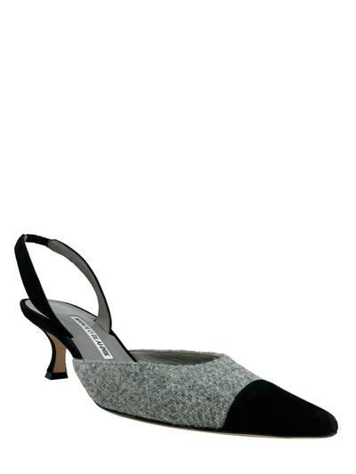 Manolo Blahnik Tweed Carolyne Slingbacks Size 8-Replica Designer Handbag Store
