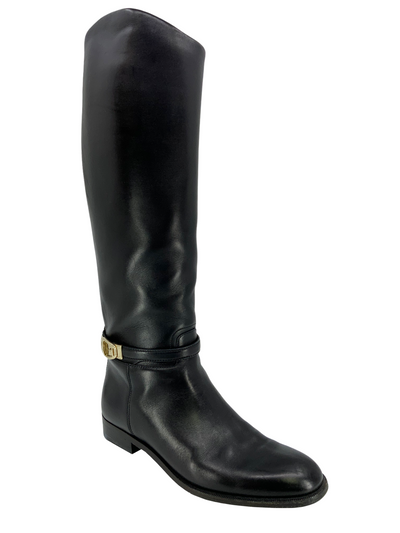 Gucci Leather Buckle Knee High Boots Size 7.5-Replica Designer Handbag Store
