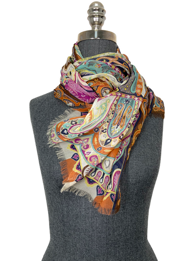 ETRO Paisley Printed Fringe Oblong Scarf-Replica Designer Handbag Store
