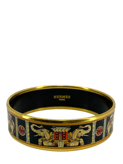 Hermes Printed Enamel Torana Wide Bracelet 65-Replica Designer Handbag Store
