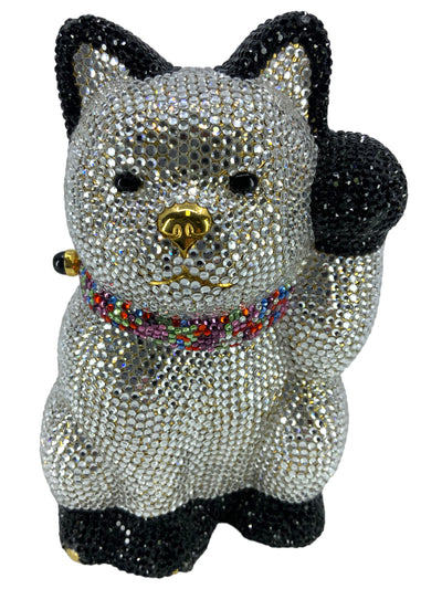 Judith Leiber Swarovski Crystal Maneki Neko Lucky Cat Minaudiere Evening Bag-Replica Designer Handbag Store
