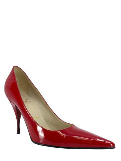 Christian Louboutin Patent Leather Point Toe Pumps Size 7.5-Replica Designer Handbag Store
