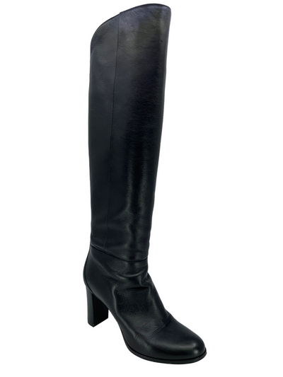 JIMMY CHOO Madalie 80 Knee High Leather Boots Size 10-Replica Designer Handbag Store
