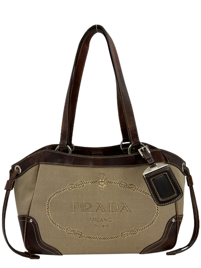 Prada Canapa Logo Jacquard Canvas Bag-Replica Designer Handbag Store
