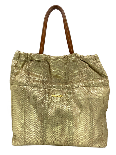 Prada Oro Viper Drawstring Shopping Tote-Replica Designer Handbag Store
