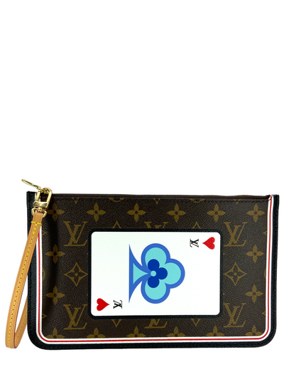 LOUIS VUITTON Poker Cards Game On Neverfull MM Pochette Wristlet NEW-Replica Designer Handbag Store
