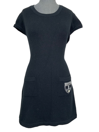 CHANEL 07A Cashmere Short Sleeve COCO Sweater Dress Size M-Replica Designer Handbag Store
