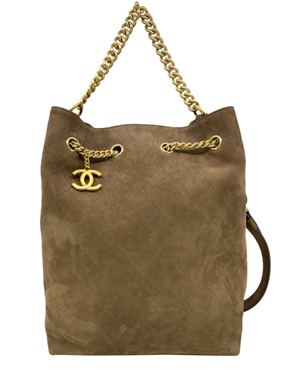 CHANEL Suede Calfskin Small On My Shoulder Drawstring Bag-Replica Designer Handbag Store
