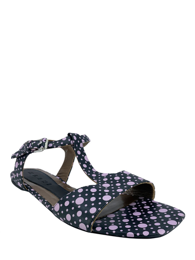 MARNI Polka Dot T-Strap Flat Sandals Size 8.5-Replica Designer Handbag Store
