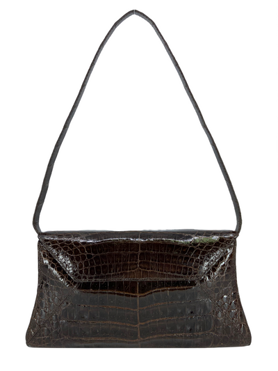 Nancy Gonzalez Small Crocodile Flap Clutch with Shoulder Strap-Replica Designer Handbag Store
