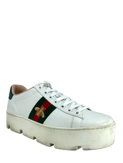 GUCCI Ace Embroidered Platform Sneakers Size 6.5-Replica Designer Handbag Store
