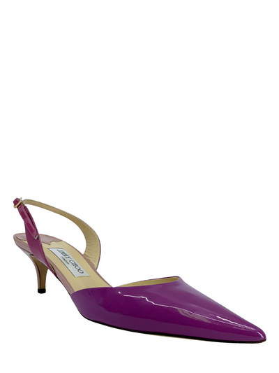 Manolo Blahnik Patent Leather Carolyne Slingbacks Size 11-Replica Designer Handbag Store
