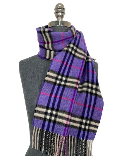 Burberry Checkered Plaid Cashmere Scarf with Fringe-Replica Designer Handbag Store
