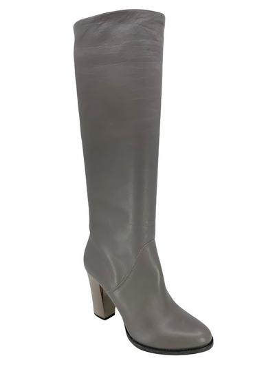 Jimmy Choo Leather Metal Heel Knee-Hight Boots Size 7.5-Replica Designer Handbag Store
