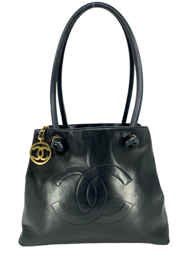 CHANEL Vintage Lambskin Leather CC Logo Tote Bag-Replica Designer Handbag Store
