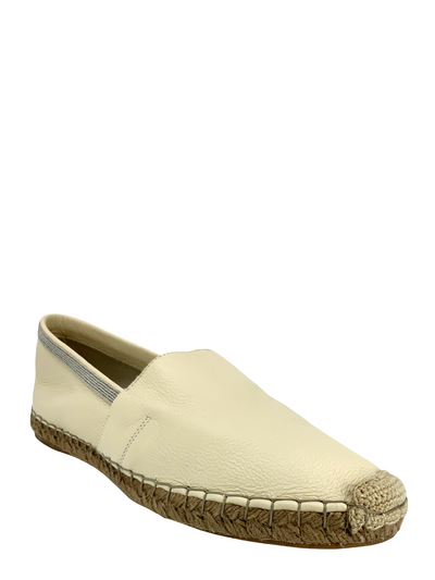 Brunello Cucinelli Leather Monili Trim Espadrille Flats Size 9-Replica Designer Handbag Store
