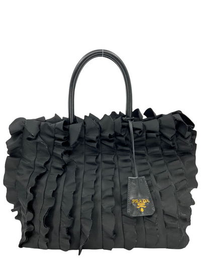 PRADA Tessuto Nylon Ruffle Tote-Replica Designer Handbag Store
