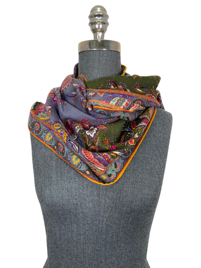 ETRO Paisley Printed Cashmere Fringe Oblong Scarf-Replica Designer Handbag Store
