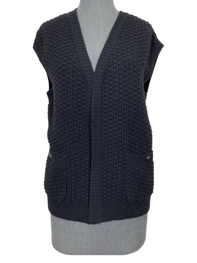 CHANEL Cashmere Open Front Vest Size S-Replica Designer Handbag Store
