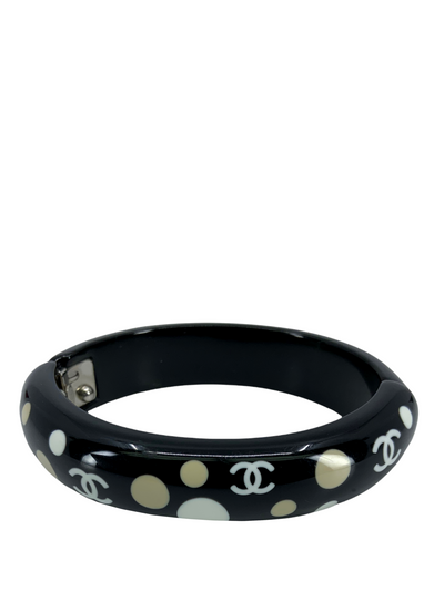 Chanel Resin CC Logo Polka Dot Bangle Bracelet-Replica Designer Handbag Store
