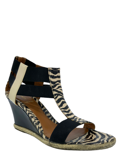 FENDI Carioca Zebra-Print Wedge Size 8-Replica Designer Handbag Store
