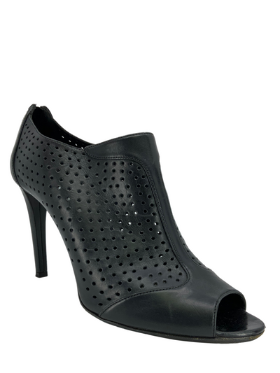 PRADA Perforated Leather Open Toe booties Size 12-Replica Designer Handbag Store
