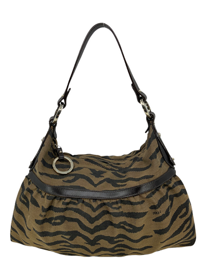 Fendi Vintage Tiger Printed Canvas Chef Shoulder Bag-Replica Designer Handbag Store
