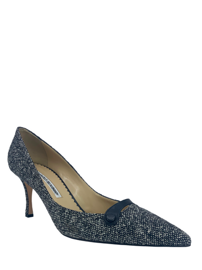 Manolo Blahnik Tweed Pumps Size 9.5-Replica Designer Handbag Store
