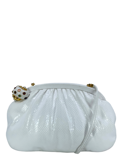 Judith Leiber Lizard Jeweled Snail Clasp Evening Bag-Replica Designer Handbag Store
