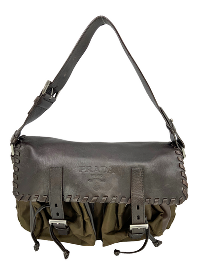 PRADA Tessuto Nylon and Leather Flap Bag-Replica Designer Handbag Store
