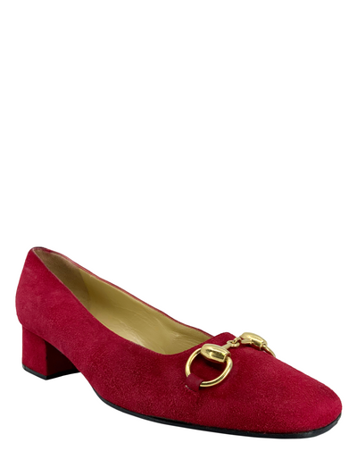 GUCCI Vintage Suede Horsebit Classic Loafer Pumps Size 7.5-Replica Designer Handbag Store
